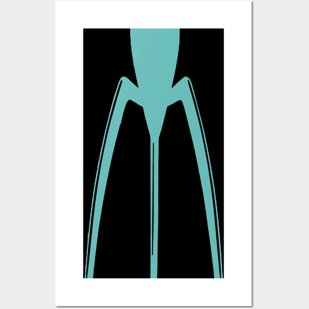 Philippe Starck Juicy Salif in Turquoise Silhouette - Product Design Wall Art by SLGA Designs